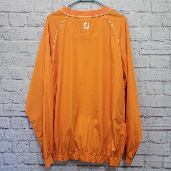 FootJoy Orange Windbreaker Jacket Size XL Pullover Cove Cay Golf Logo Outdoor - Picture 6 of 8
